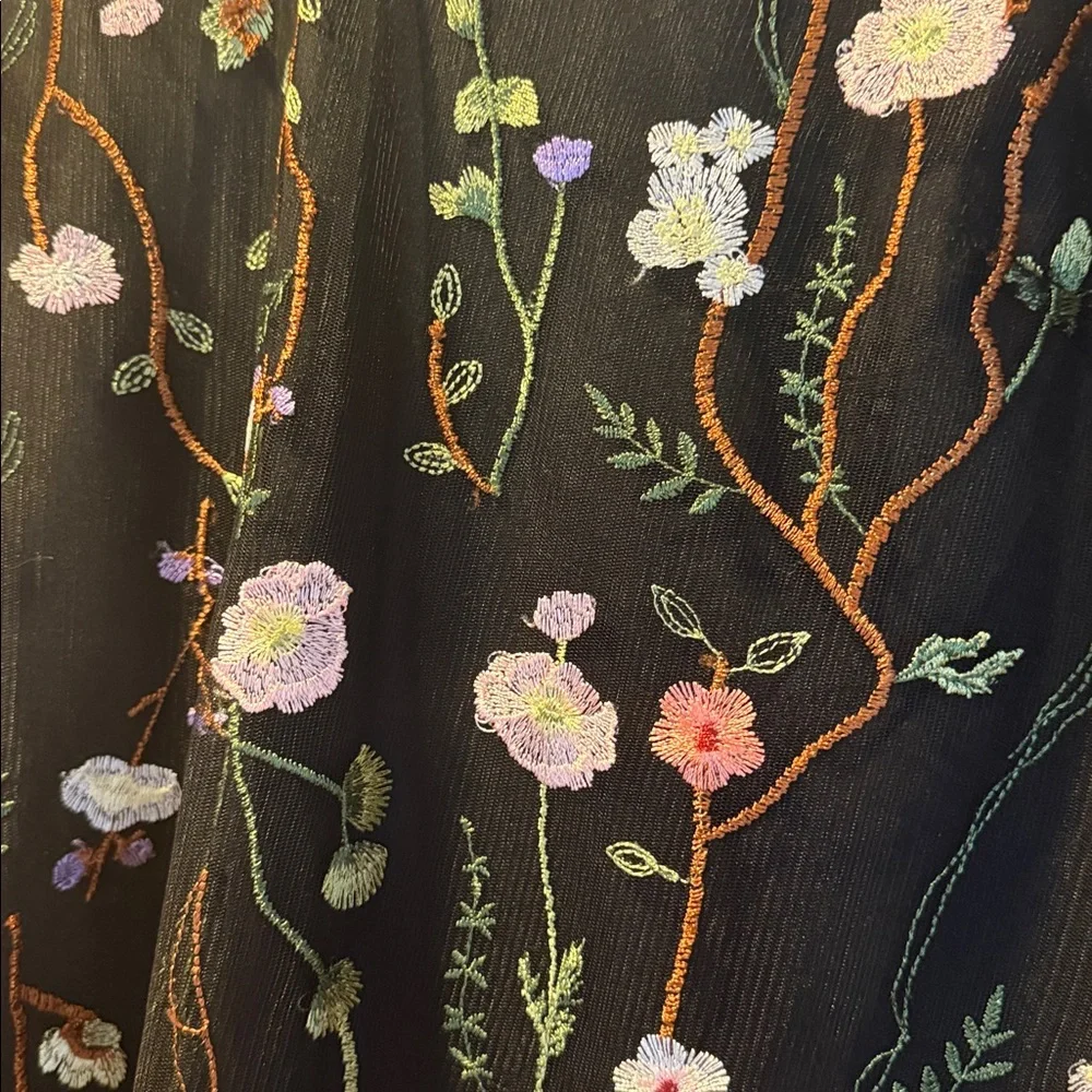 Spense Black dress with Colorful Floral Embroidery - Picture 2 of 4